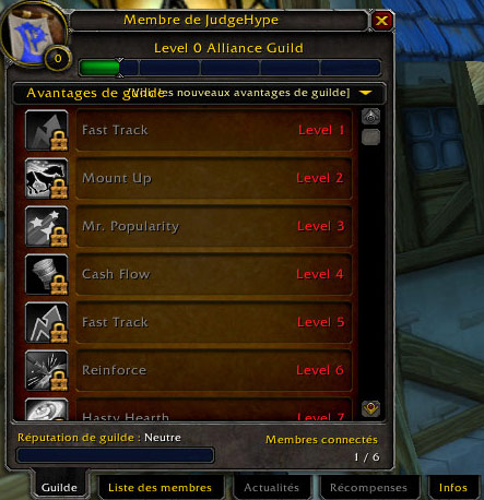 World of Warcraft: Cataclysm - Nouvelle interface de guilde.