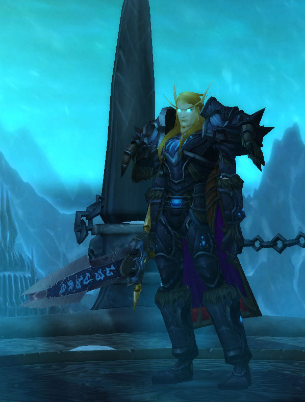 Le Chevalier de la Mort Elfe de Sang dans World of Warcraft.