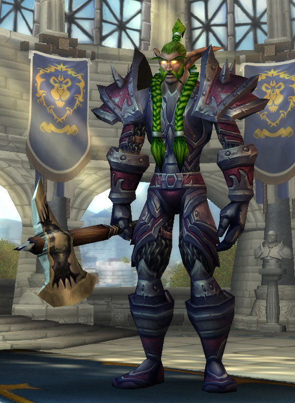 Le Guerrier Elfe de la Nuit dans World of Warcraft.
