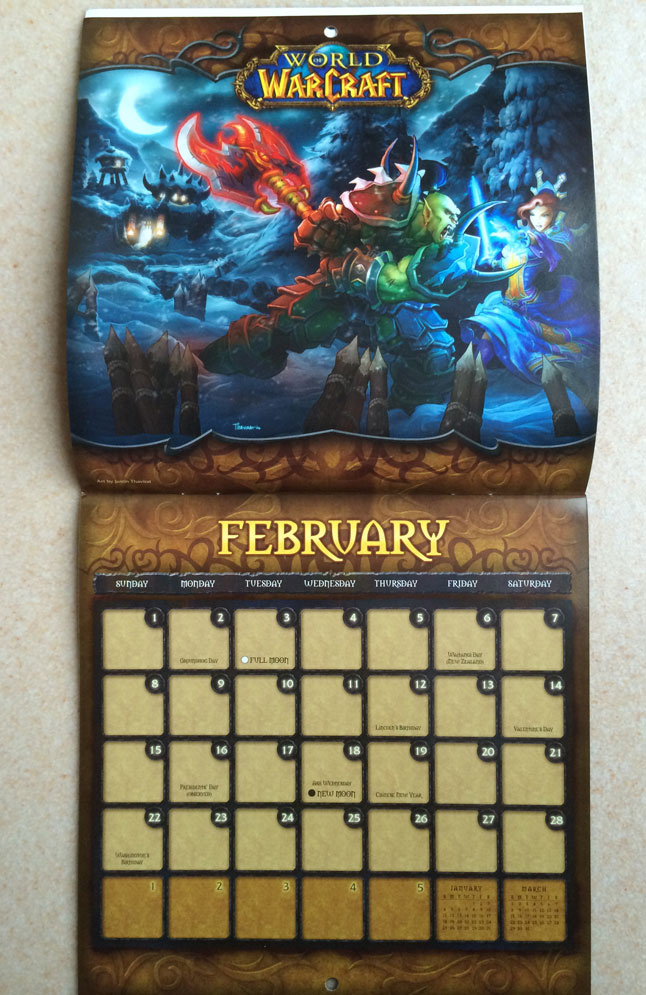 Calendrier 2015 pour World of Warcraft (Mini 12 mois).