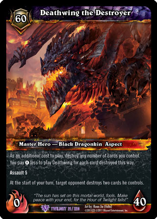 Carte issue de l'extension Twilight of the Dragons du jeu de cartes à collectionner WoW.