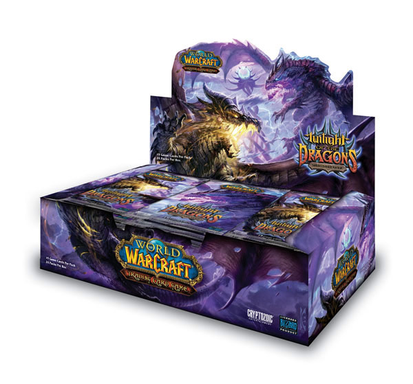 Extension Twilight of the Dragons du jeu de cartes à collectionner WoW. Pack de 24 boosters.