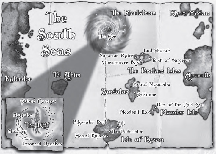 Carte d'Azeroth dans le livre Warcraft RPG: Lands of Mystery.