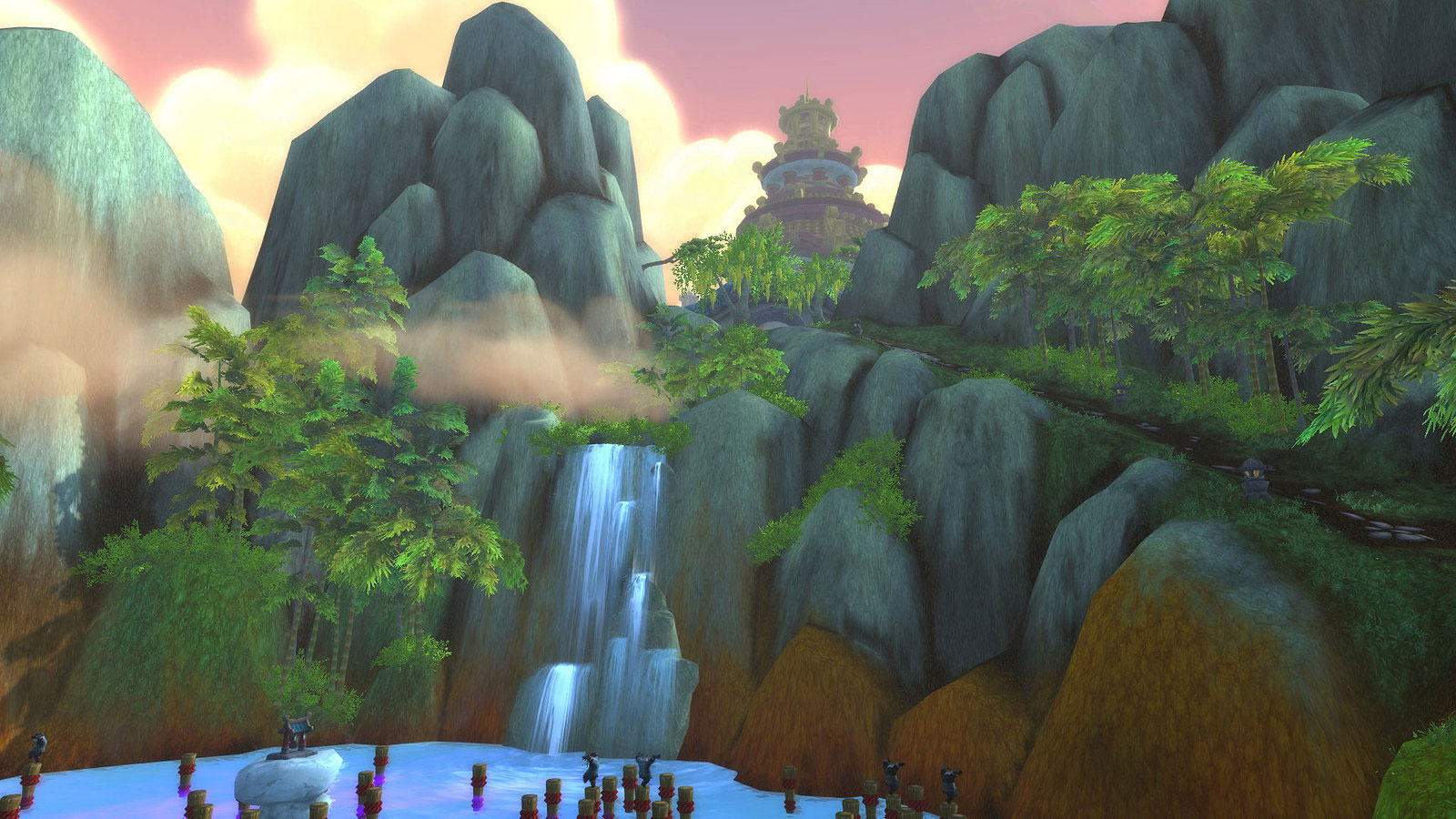 Version world. World of Warcraft Mists of Pandaria Art. Mists of Pandaria берег. Горы Пандарии. Природа Пандарии.