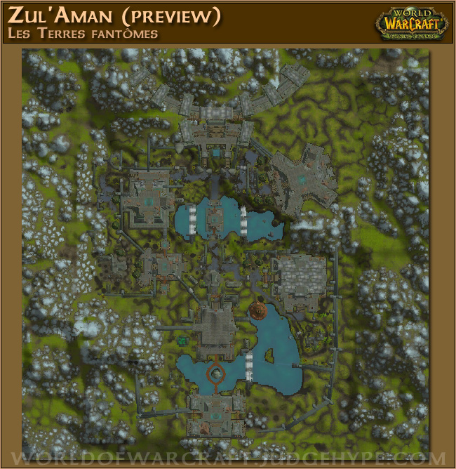 Carte de l'instance Zul'Aman sur les royaumes de test v2.3.
