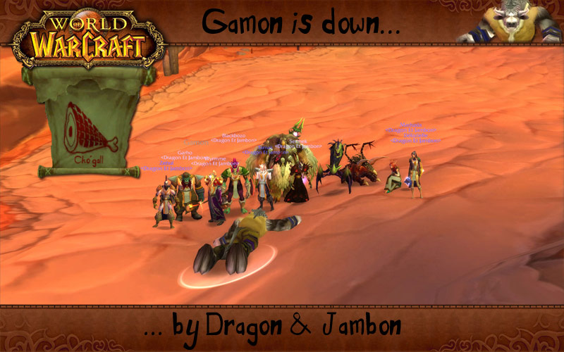 Défaite de Gamon face au clan Dragon et Jambon sur Cho'gall. Image de Ashrain.
