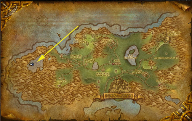 Des squelettes dans un lac près de la forêt des murmures dans World of Warcraft.