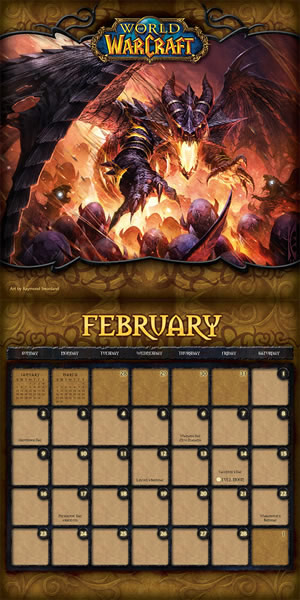 Calendrier 2014 pour World of Warcraft.